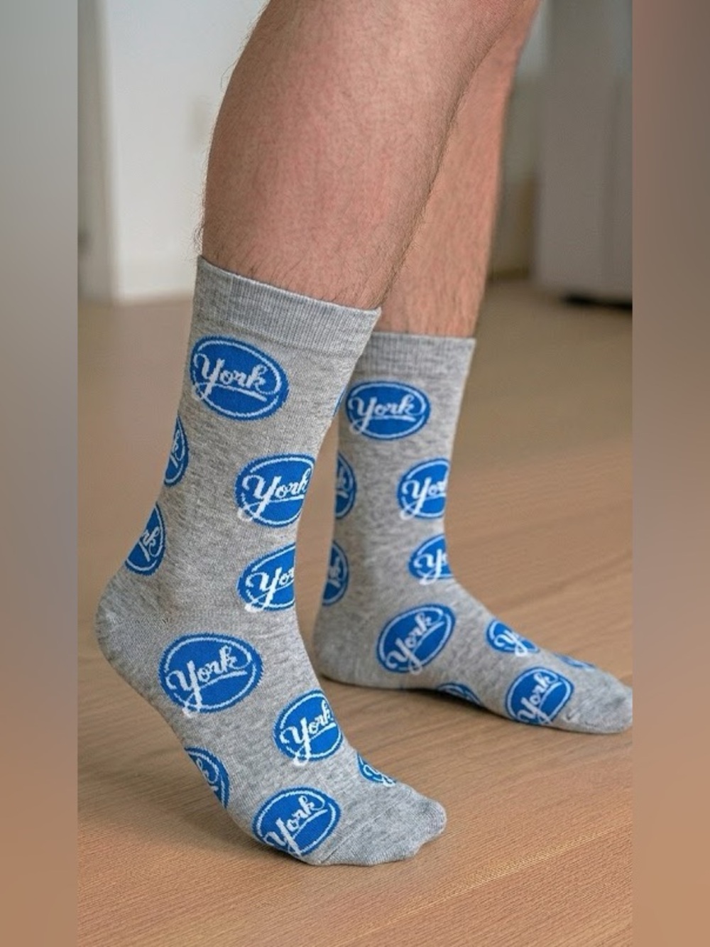 York Peppermint patties candy Socks size 6/12 men women gray crew crazy Hershey+
